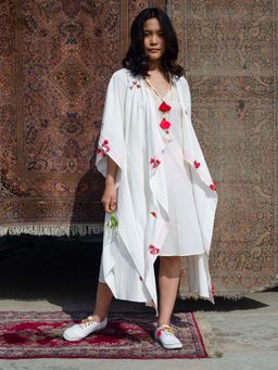 Nikasha - Bulbul White Embroidered Jacket