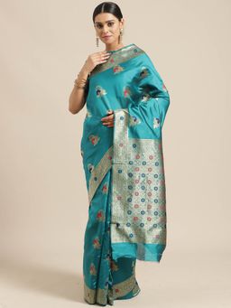 Sareemall - Green Floral Printed Saree