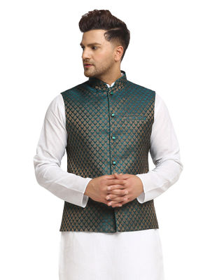 dark green nehru jacket