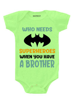KNITROOT - Superheroes Green Onesie