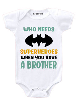 KNITROOT - Superheroes White Onesie