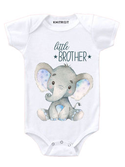 KNITROOT - Little Brother White Onesie