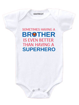 KNITROOT - Better Than Superhero White Onesie