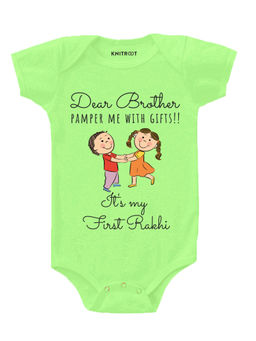 KNITROOT - Dear Brother Green Onesie
