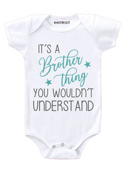 KNITROOT - Brother'S Thing White Onesie