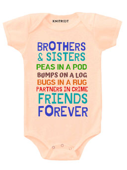 KNITROOT - Friends Forever Peach Onesie