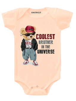 KNITROOT - Coolest Brother Peach Onesie