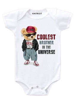 KNITROOT - Coolest Brother White Onesie