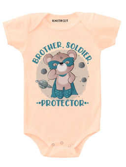 KNITROOT - Brother Soldier Peach Onesie