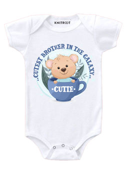 KNITROOT - Cutest In Galaxy White Onesie