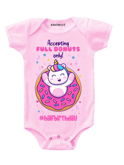 KNITROOT - Pink Full Fonuts Printed Onesie