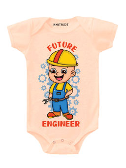 KNITROOT - Peach Future Engineer Printed Onesie