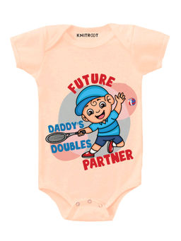 KNITROOT - Peach Future Partner Printed Onesie