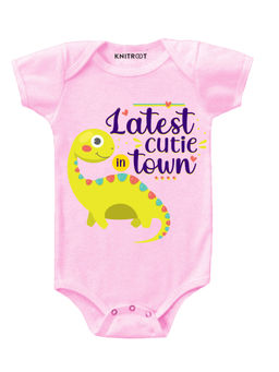KNITROOT - Pink Latest Cutie Town Printed Onesie