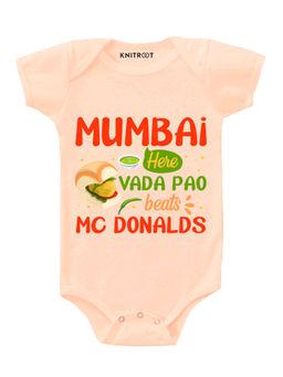 KNITROOT - Peach Mumbai Printed Onesie
