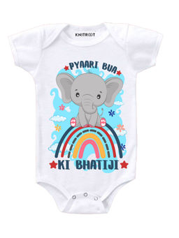 KNITROOT - White Pyari Bua Printed Onesie