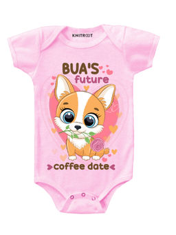 KNITROOT - Pink Coffee Date Printed Onesie