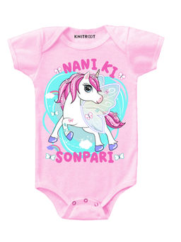 KNITROOT - Pink Sonpari Printed Onesie