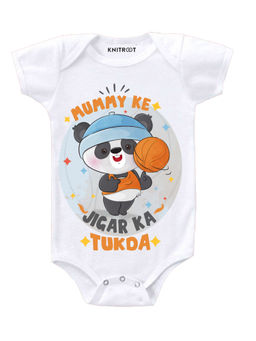 KNITROOT - White Jigar Ka Tukda Printed Onesie