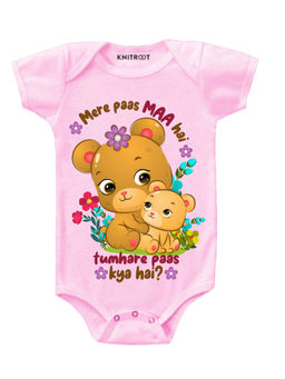 KNITROOT - Pink Mere Pass Maa Hai Printed Onesie
