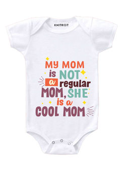 KNITROOT - White Cool Mom Printed Onesie