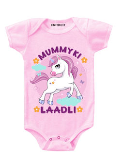 KNITROOT - Pink Mummy Ki Ladli Printed Onesie