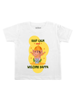 KNITROOT - Welcome Bappa Printed White T-Shirt