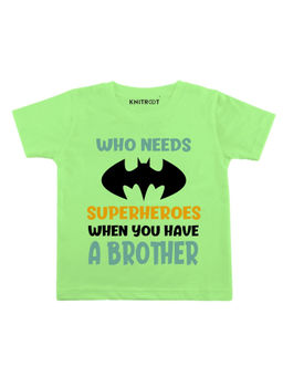 KNITROOT - Green Superheroes Green Printed T-Shirt