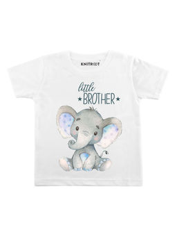KNITROOT - White Little Brother Printed T-Shirt
