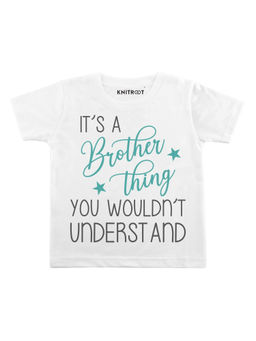 KNITROOT - White Brother's Thing Printed T-Shirt