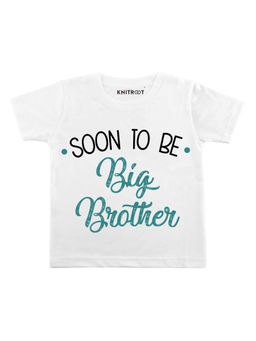 KNITROOT - White Soon To Be Big Brother Printed T-Shirt