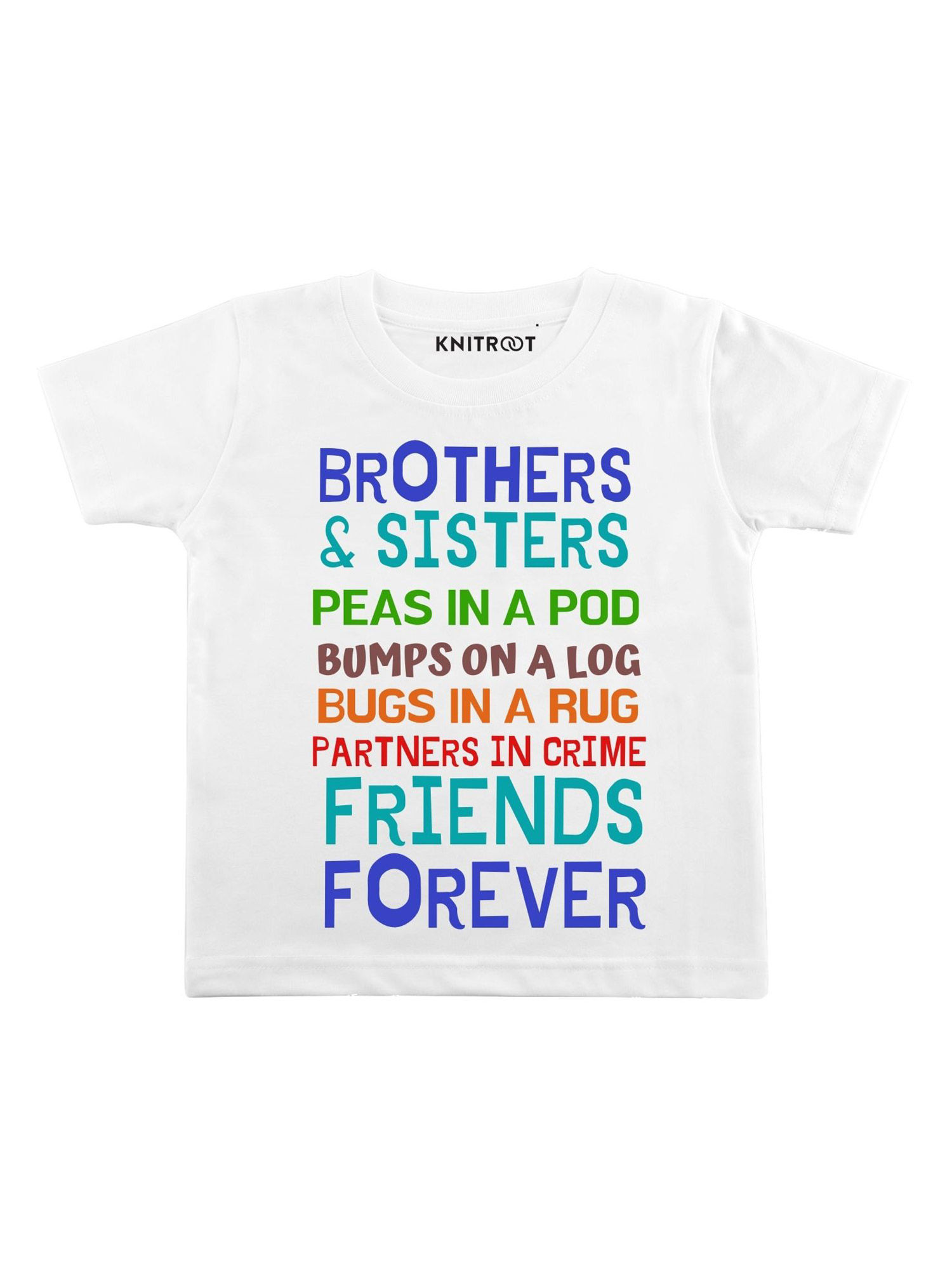 White Friends Forever Printed T-Shirt 