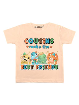 KNITROOT - Peach Cousins Peach Printed T-Shirt