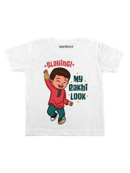 KNITROOT - White Slaying Printed T-Shirt