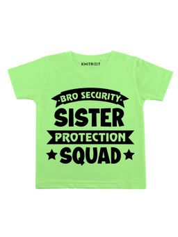 KNITROOT - Green Bro Security Green Printed T-Shirt
