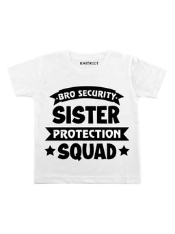 KNITROOT - White Bro Security Printed T-Shirt