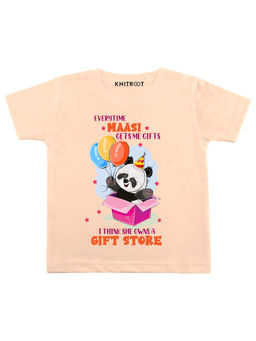 KNITROOT - Peach Everytime Maasi Printed T-shirt