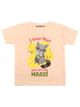 KNITROOT - Peach I Love That Printed T-shirt