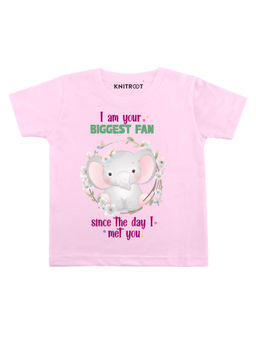 KNITROOT - Pink Biggest Fan Printed T-shirt