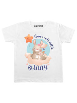 KNITROOT - White Bunny Printed T-shirt