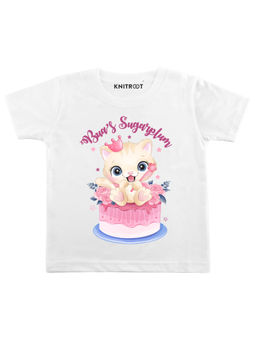 KNITROOT - White Sugarplum Printed T-shirt