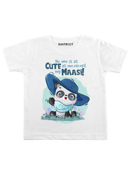 KNITROOT - White Cute My Maasi Printed T-shirt