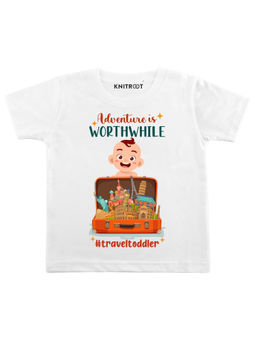 KNITROOT - White Worthwhile Printed T-shirt