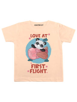 KNITROOT - Peach First Flight Printed T-shirt