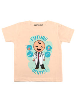 KNITROOT - Peach Future Dentist Printed T-shirt
