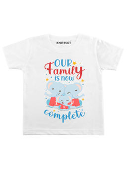KNITROOT - White Family Complete Printed T-Shirt (0-6 Months)