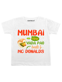 KNITROOT - White Vada Pao Printed T-shirt