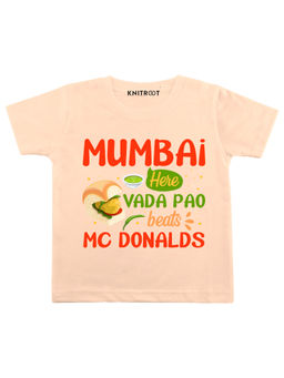 KNITROOT - Peach Vada Pao Printed T-shirt