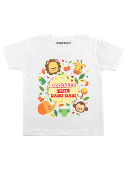 KNITROOT - White Blessed Dadu Printed T-shirt