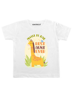KNITROOT - White Best Aunt Ever Printed T-shirt